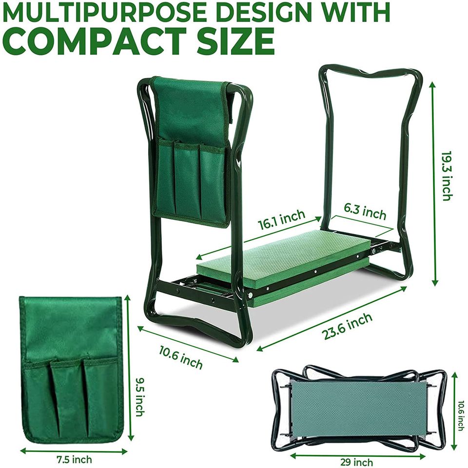 Multifunctional Kneeler & Stool with Tool Pouch