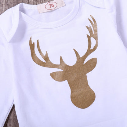 3PCS Baby Long Sleeve Cotton Deer Clothes Set