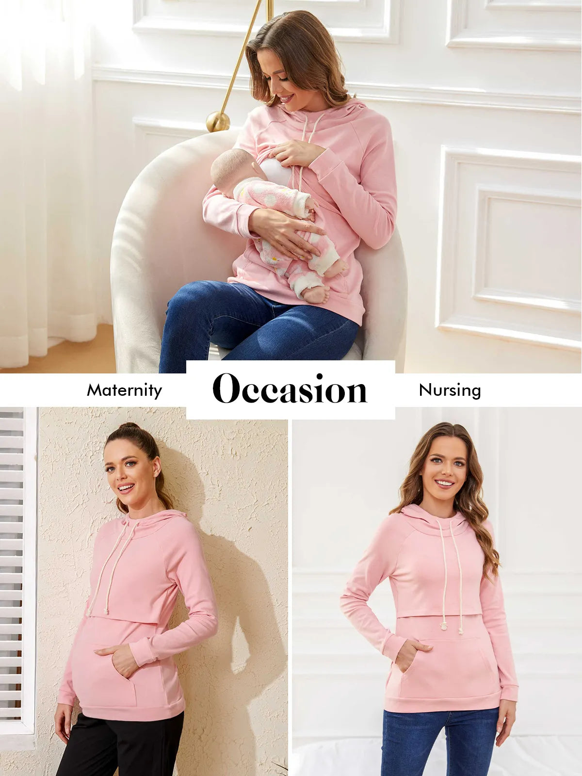 Women's Fleece Maternity Nursing Hoodie