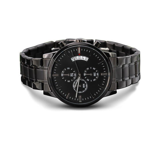 To My Wonderful Husband - Customized Black Chronograph Watch